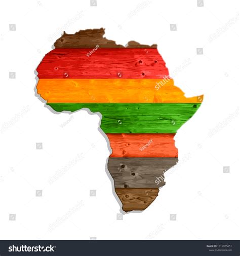 Sketch Wooden African Continent Map Banner Stock Vector (Royalty Free ...