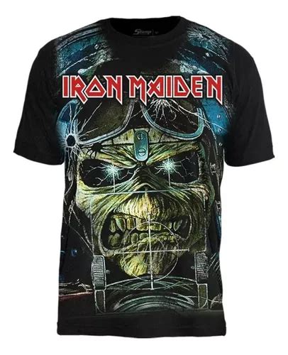 Camiseta Iron Maiden Aces High Stamp Fio Premium Banda