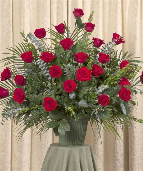 Camilla Clem: Red Roses Funeral Flowers : Red Rose Heart Trio | Rays ...