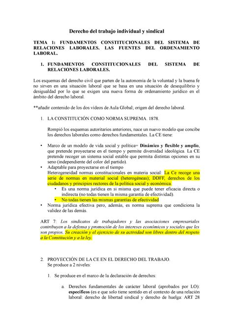 Apuntes De Las Magistrales De Derecho Laboral Derecho Del Trabajo