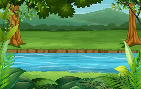 Cartoon River Background