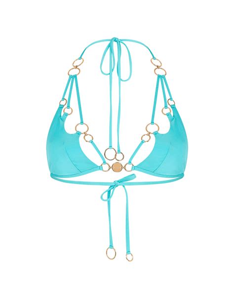 Davine Bikini Top In Turquoise Gold By Agent Provocateur New In