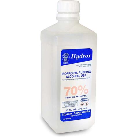 Moore Medical HYDROX 81768 70% Isopropyl Rubbing Alcohol Bottle, 16oz