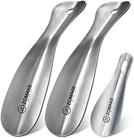 ZOMAKE Metal Shoe Horn Small Shoehorn Set Of 2 Travel Shoe Horns For