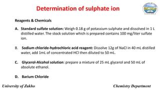 Turbidimetric Determination Of Sulphate Ion So In The Unknown