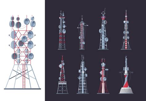 Radio Logo Podcast Towers Wireless Badges Vector Image