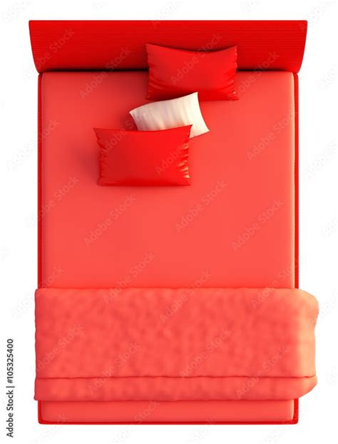 Bed Top View Isolated On White Stock Illustration | Adobe Stock