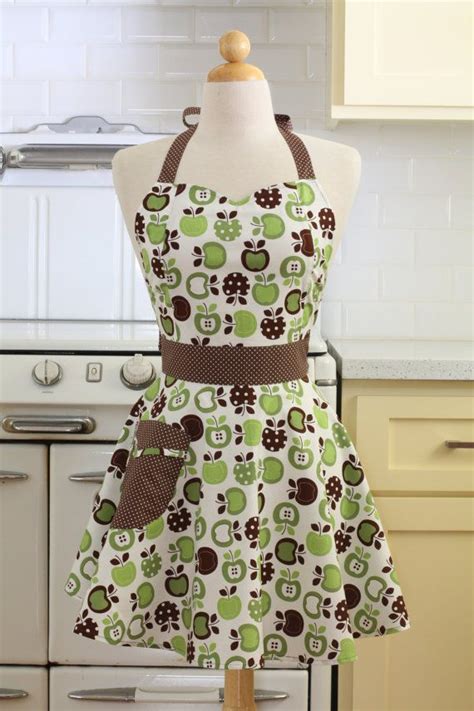 Retro Full Apron Sweetheart Neckline Sweet Flower Bouquets Etsy