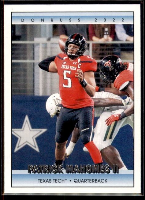 2022 Chronicles Donruss Retro Patrick Mahomes Ii Texas Tech Red Raiders 24 Ebay