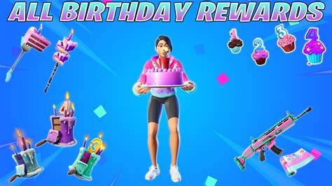 Evolution Of All 4 Fortnite Birthday Free Rewards 2018 2021 Birthday Rewards Youtube