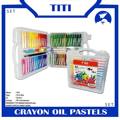 Jual TITI Krayon Mewarnai Oil Pastel 55 Color TI P 55S Set