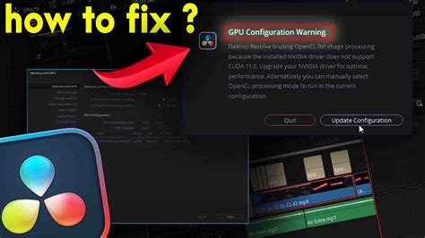 How To Fix Gpu Configuration Warning On Davinci Resolve Youtube