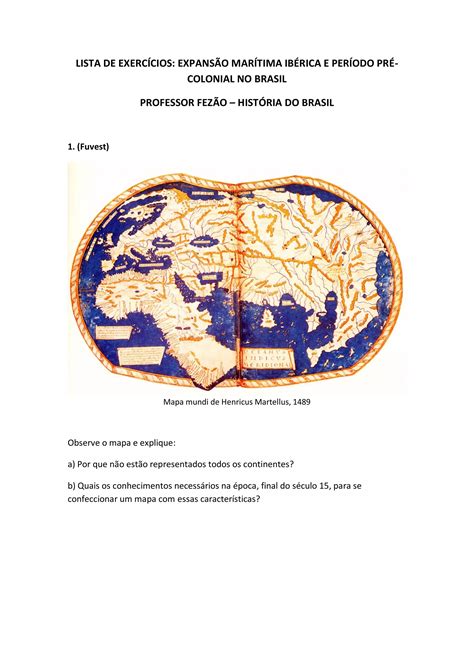 Exercicios Sobre Expansão Maritima - FDPLEARN