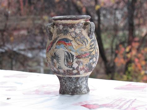 Ancient Greek Minoan Amphora Handmade Ceramic Pottery Vase Etsy