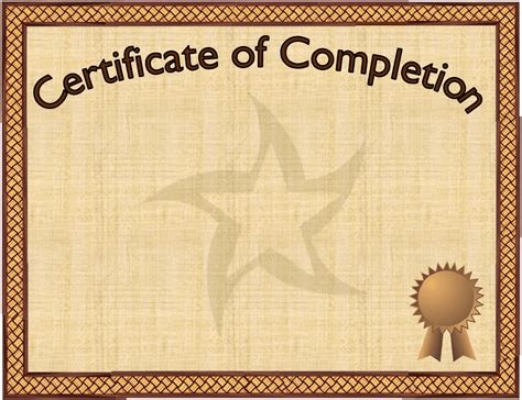 Certificate of completion template in Word and Pdf formats