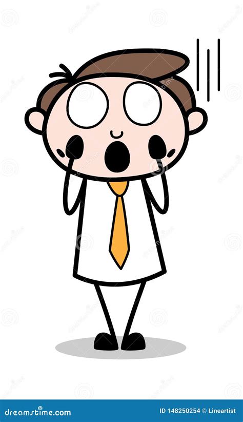 Shocked Office Businessman Employee Cartoon Vector Illustration Stock