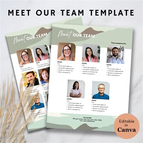 Meet Our Team Flyer Template Canva Modern Team Introduction Editable ...