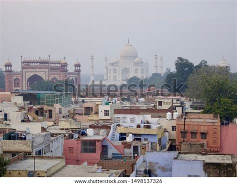 View On Taj Mahal Roof Top Stock Photo 1498137326 Shutterstock