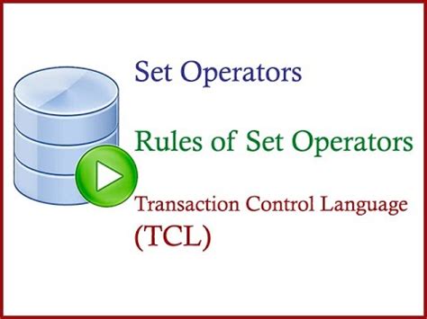 Set Operators In Oracle Sql Rules Of Set Operators Transaction