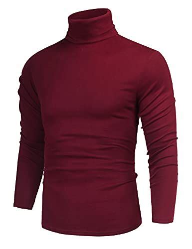 Poriff Mens Casual Slim Fit Basic Tops Knitted Thermal Turtleneck Pullover Sweater In 2024