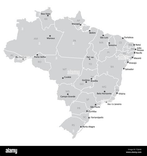 Brazil States And Capitals Map - Ashien Nikaniki