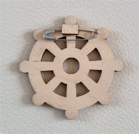 Wooden Wheel Of Dhamma Badge