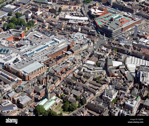 Aerial image of Leicester city centre Stock Photo: 43433451 - Alamy