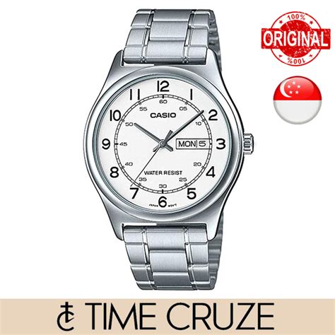 Time Cruze Casio MTP V006 Analog White Dial Stainless Steel Men Watch