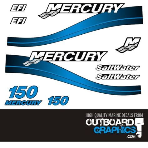 Mercury 150hp 2 Stroke Saltwater Efi Outboard Decalssticker Kit