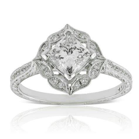 Princess Cut Halo Diamond Engagement Ring K Ben Bridge Jeweler