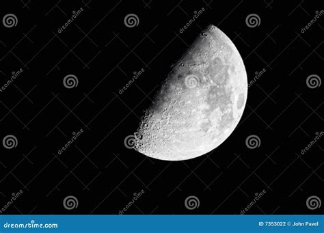 Gibbous Waxing Moon Showing Craters In Night Sky Stock Photography ...