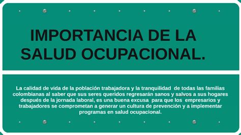 Importancia De La Salud Ocupacional En Las Empresas By Bibiana Peláez