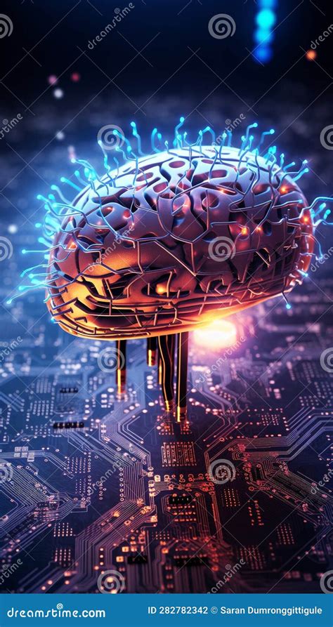 Ai Robotic Brain With Glowing Digital Circuits A Picture Highlighting