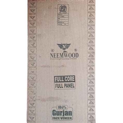 Brown 19mm Gurjan Neem Plywood Sheet For Furniture Grade Mr At Rs 92