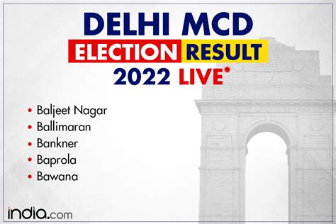 Live Bawana Mcd Election Result 2022 Bjps Braham Prakash Leads