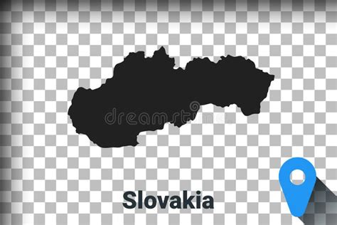 Map Of Slovakia Black Map On A Transparent Background Alpha Channel