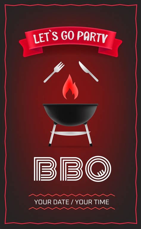 Bbq Party Poster Design Template 2490740 Vector Art At Vecteezy