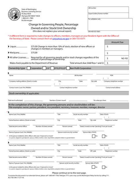 Fillable Online Bls Dor Wa City Business License Addendum Business