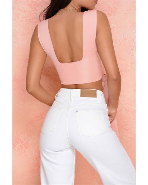 Twist My Words Strappy Twist Front Crop Top Oh Polly Us