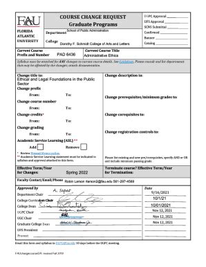 Fillable Online Sample Letter Requesting Course Change Letters In