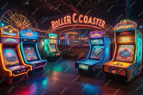 Premium Photo Retro Roller Coaster Arcade