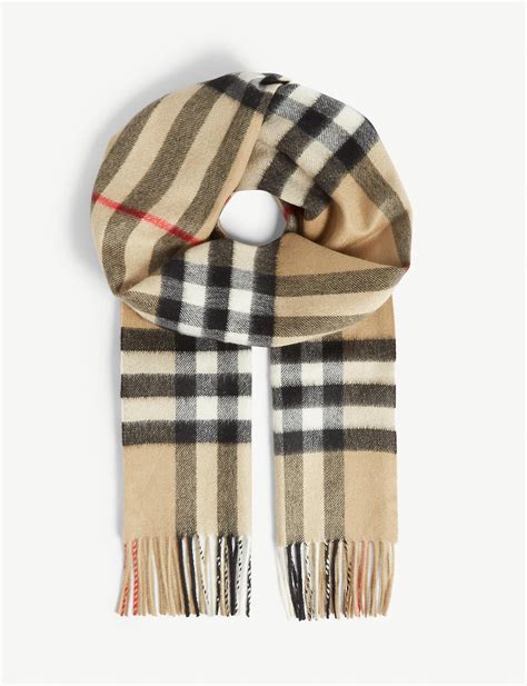 Burberry Giant Check Cashmere Scarf In Natural For Men Lyst