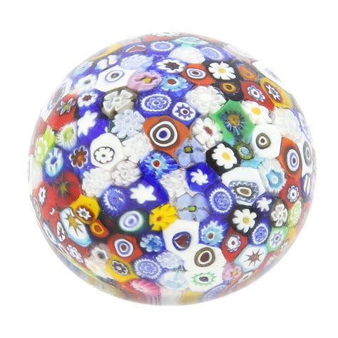 Murano Paperweights Murano Glass Millefiori Round Paperweight Small