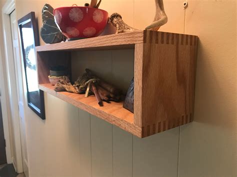 Red Oak Floating Shelf Shelf Wooden Furniture Etsy