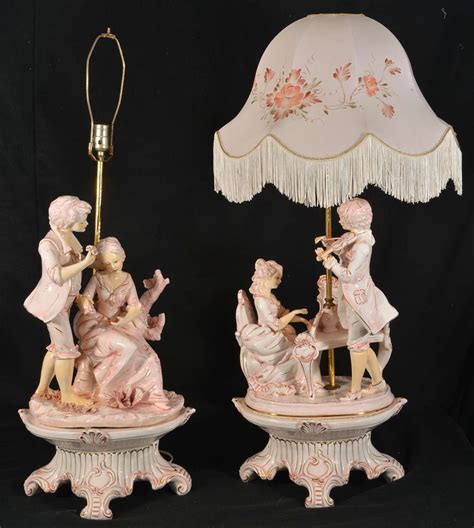 1950s Pair Of Capi De Monte Figural Table Lamps At 1stdibs