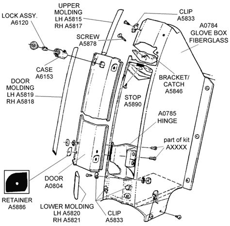 Glove Box Assembly Diagram View Chicago Corvette Supply