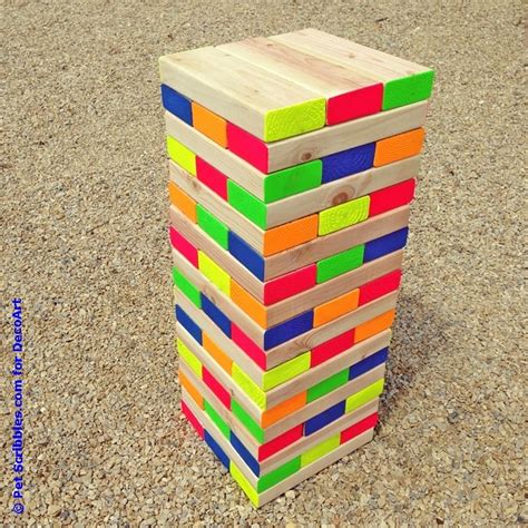 How To Make A Colorful Outdoor Giant Jenga Game Pet Scribbles