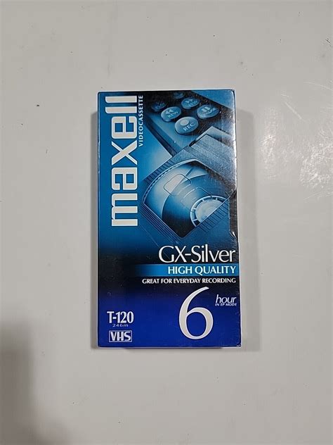 Maxell 120 Minute Gx Silver Video Tape Blank VHS For VCR Videocassette