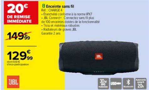 Promo Enceinte Sans Fil Jbl Chez Carrefour Icatalogue Fr