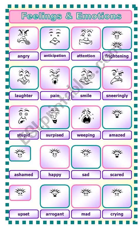 Feelings And Emotions Esl Worksheet By Krümel